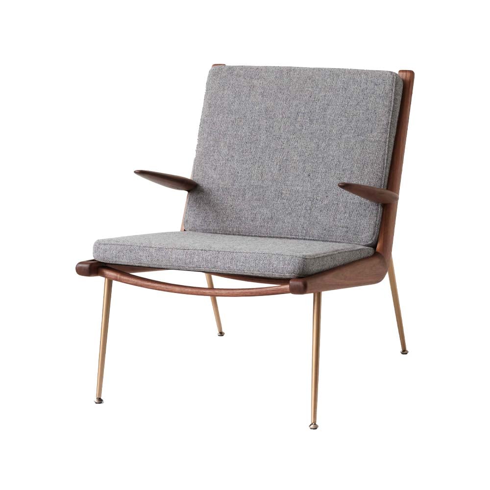 &Tradition Boomerang HM2 armchair Hallingdal 130 grey, oiled walnut