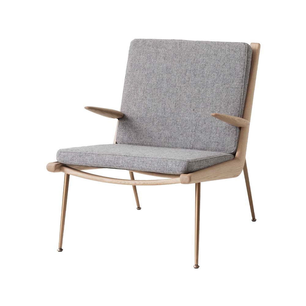 &Tradition Boomerang HM2 armchair Hallingdal 130 grey, white-oiled oak