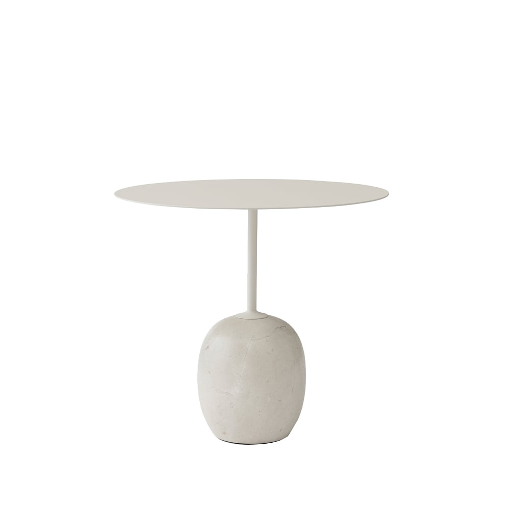 &Tradition Lato LN9 side table White, crema diva marble