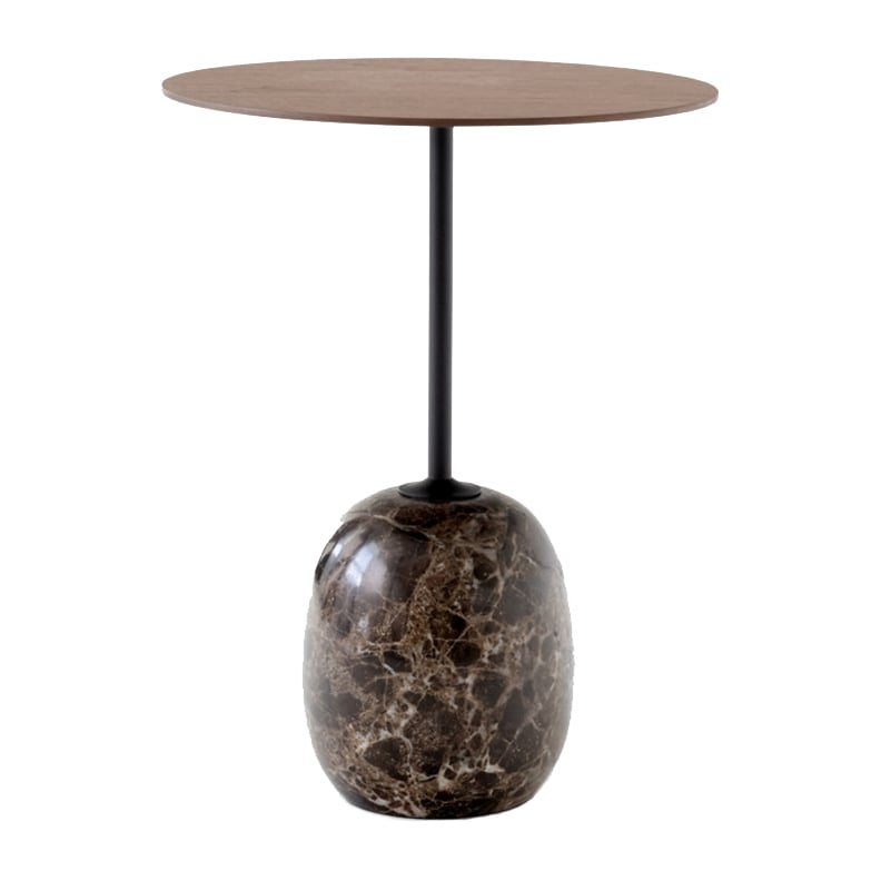 &Tradition Lato side table LN8 Lacquered walnut-Emperador marble