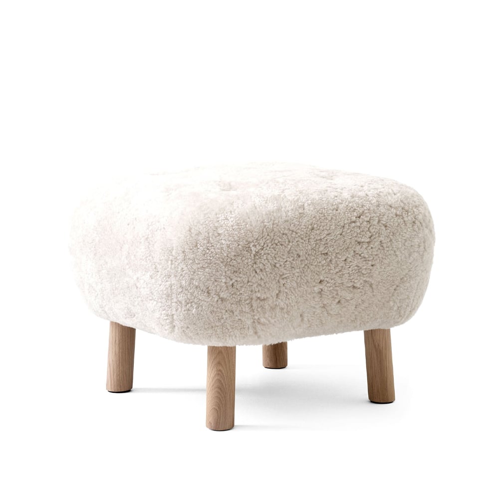 &Tradition Little Petra ATD1 footstool Sheepskin moonlight-oak legs oiled