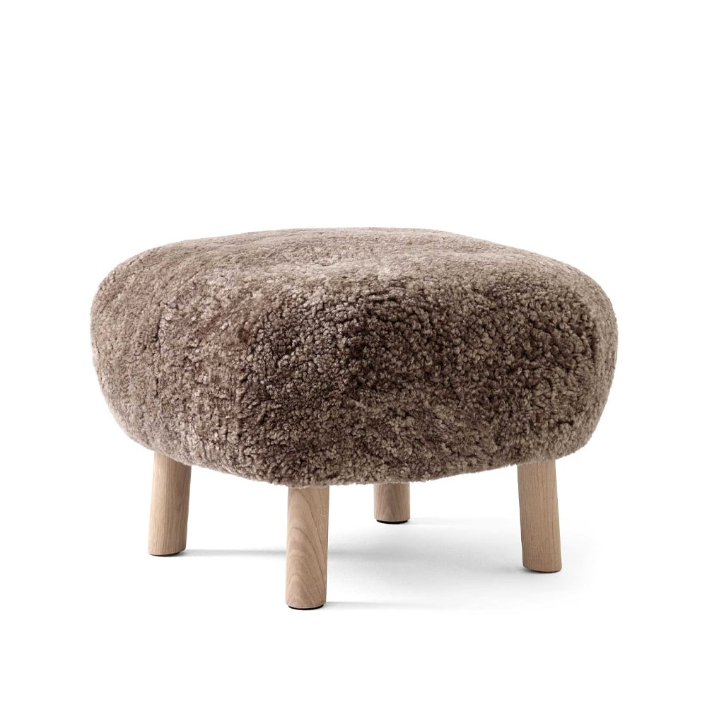 &Tradition Little Petra ATD1 footstool Sheepskin Sahara-oak legs oiled