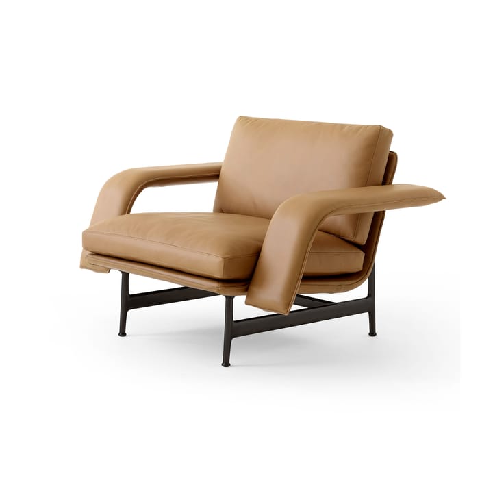 Meantime AV29 lounge chair - Warm black-Noble leather Cognac - &Tradition