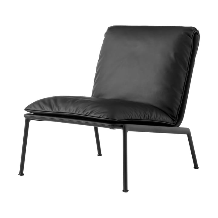 Muno LN18 lounge chair - Dark chrome-Noble leather Black - &Tradition