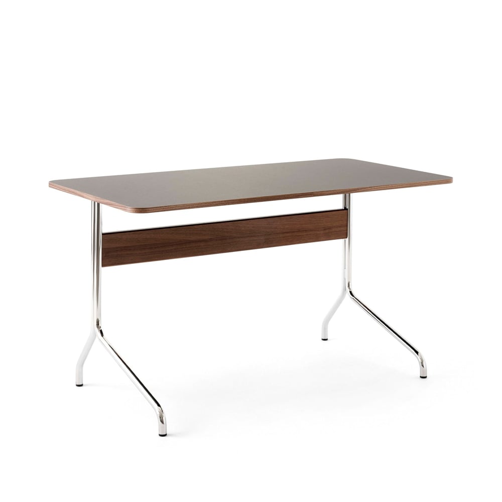 &Tradition Pavilion AV16 desk Iron linoleum, lacquered walnut, chrome legs