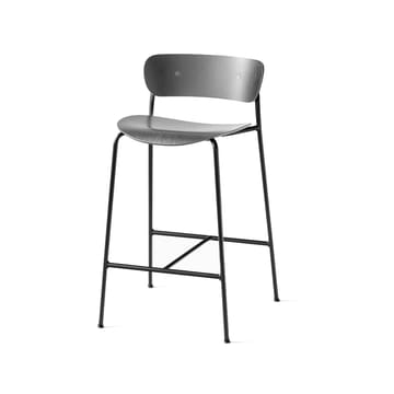 Pavilion AV7 barstool - Oak black lacquer, steel legs - &Tradition