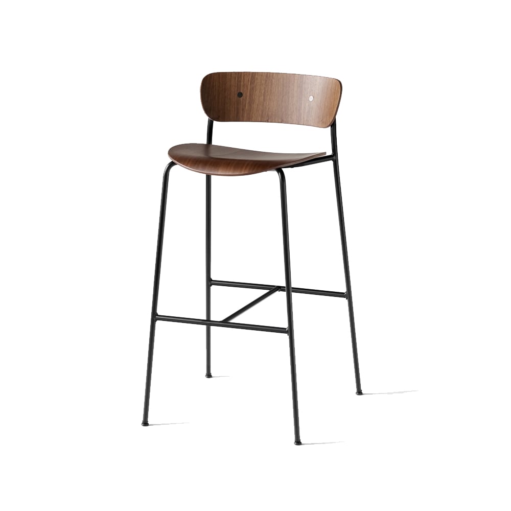 &Tradition Pavilion AV9 barstool Walnut lacquer, steel legs