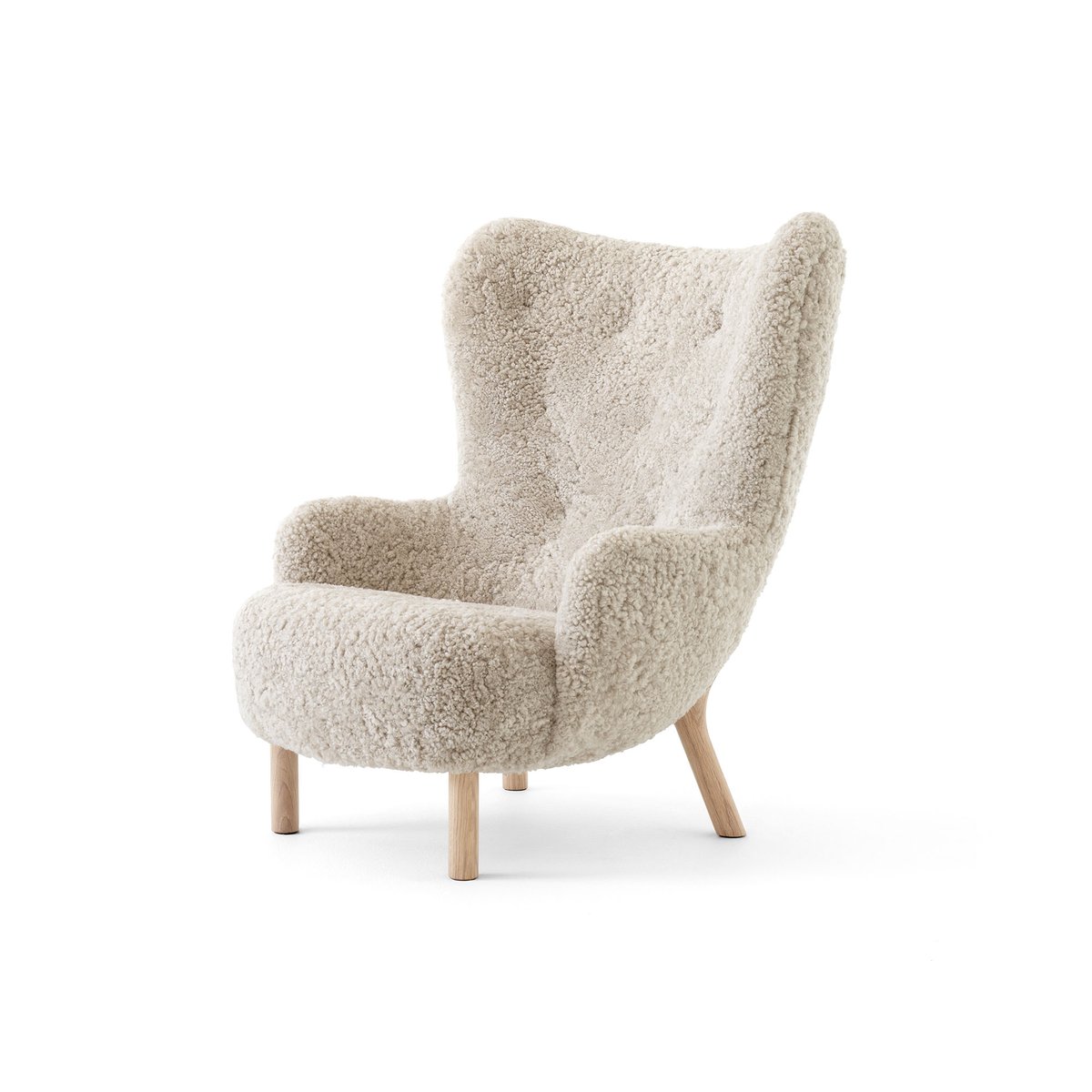 &Tradition Petra VB3 high armchair Oiled Oak-Sheepskin Moonlight