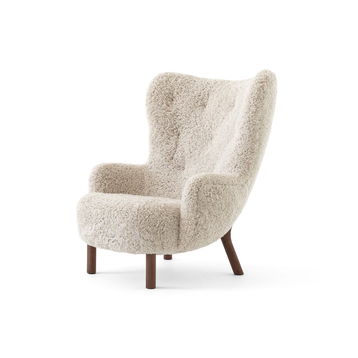 &Tradition Petra VB3 high armchair Oiled Walnut-Sheepskin Moonlight