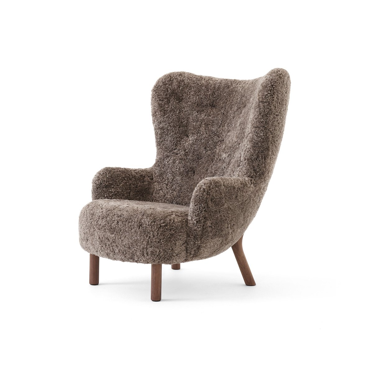 &Tradition Petra VB3 high armchair Oiled Walnut-Sheepskin Sahara