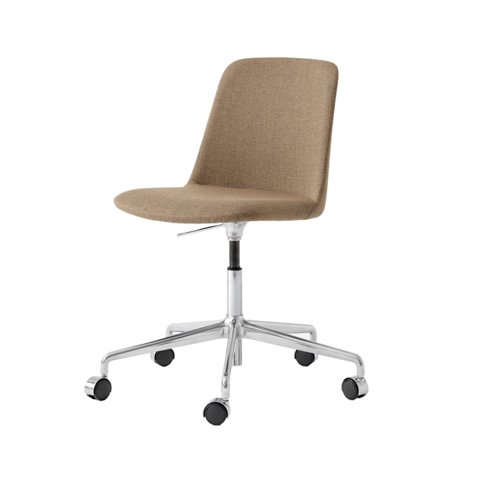 Rely HW30 office chair - Fabric re-wool 458 brown, aluminium base - &Tradition