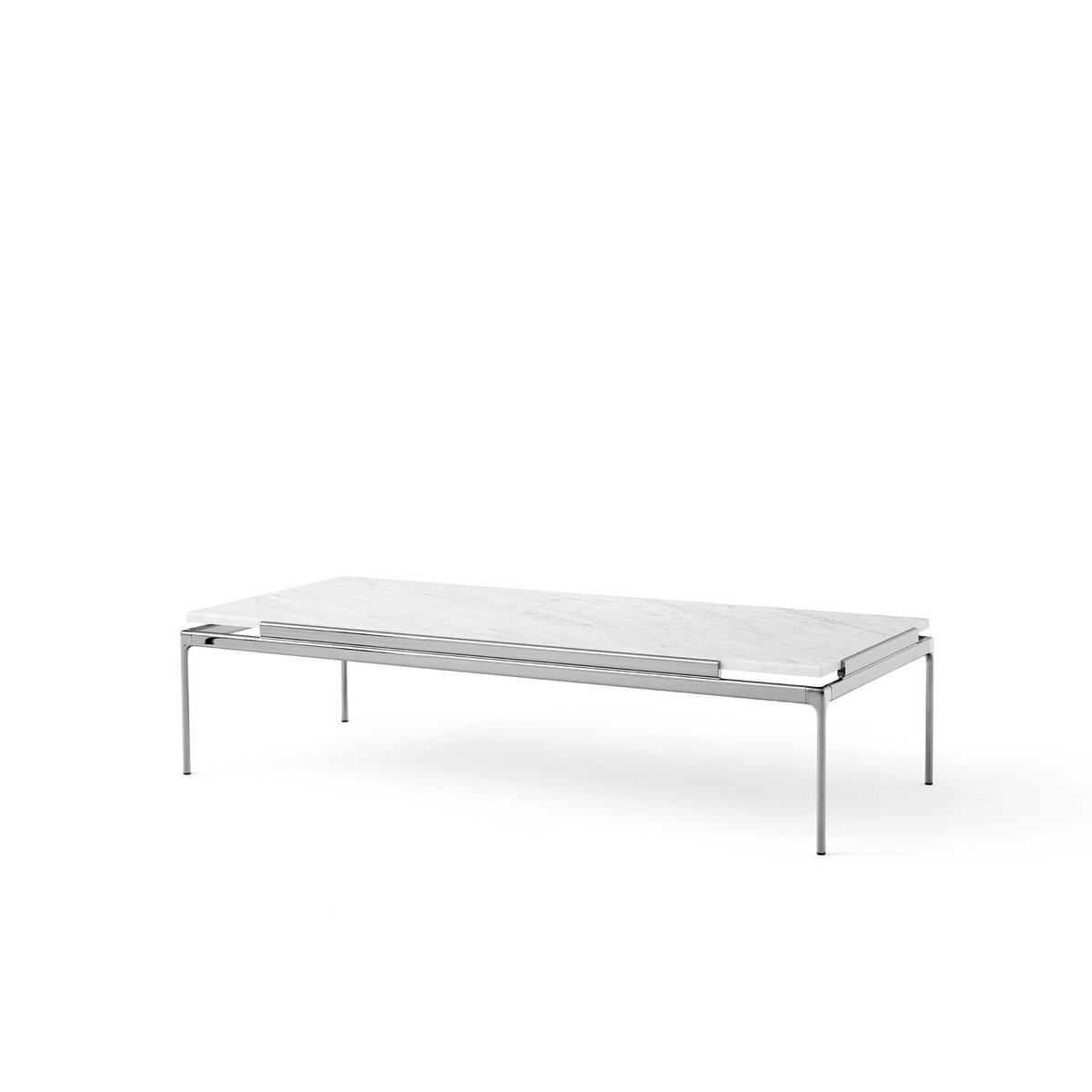 &Tradition Sett LN12 coffee table Bianco carrara-dark chrome