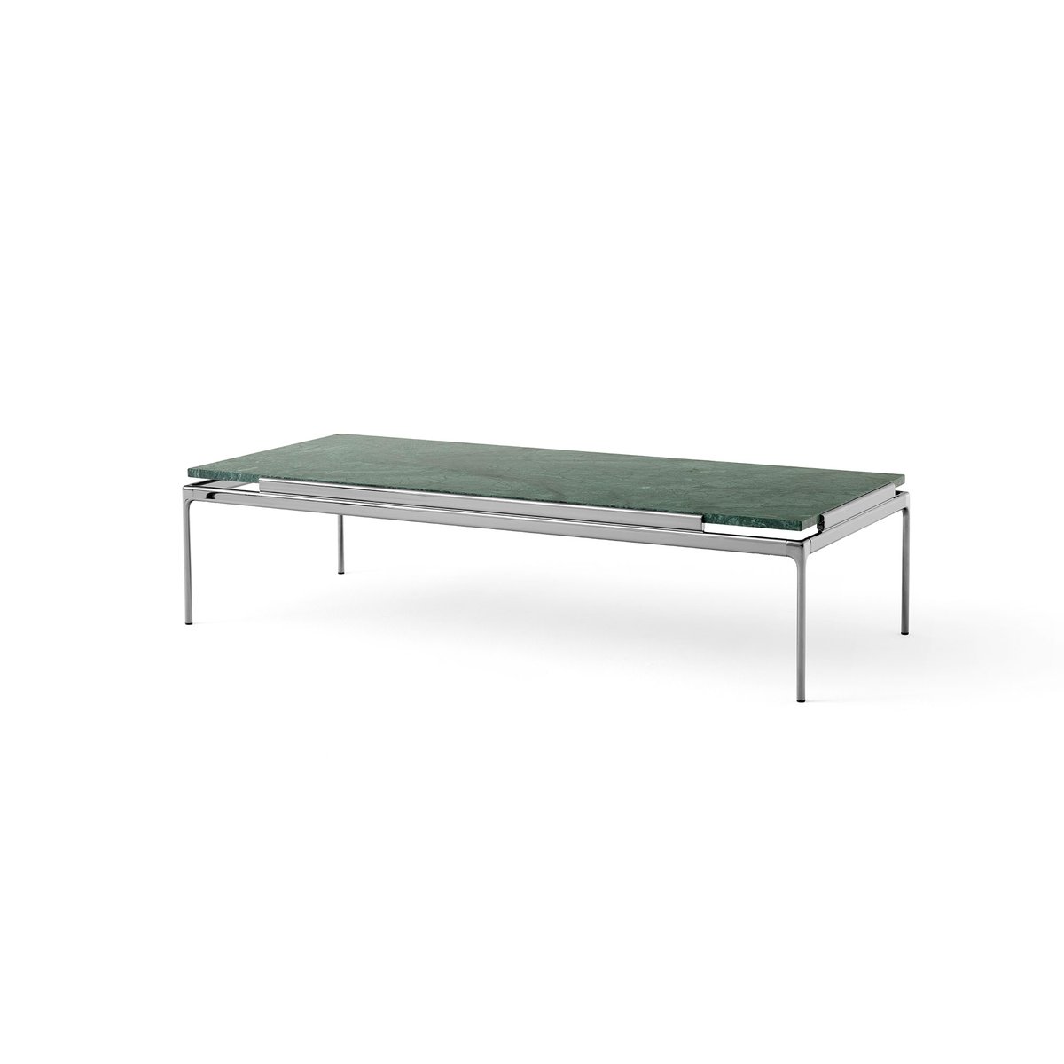 &Tradition Sett LN12 coffee table Verde guatemala-dark chrome