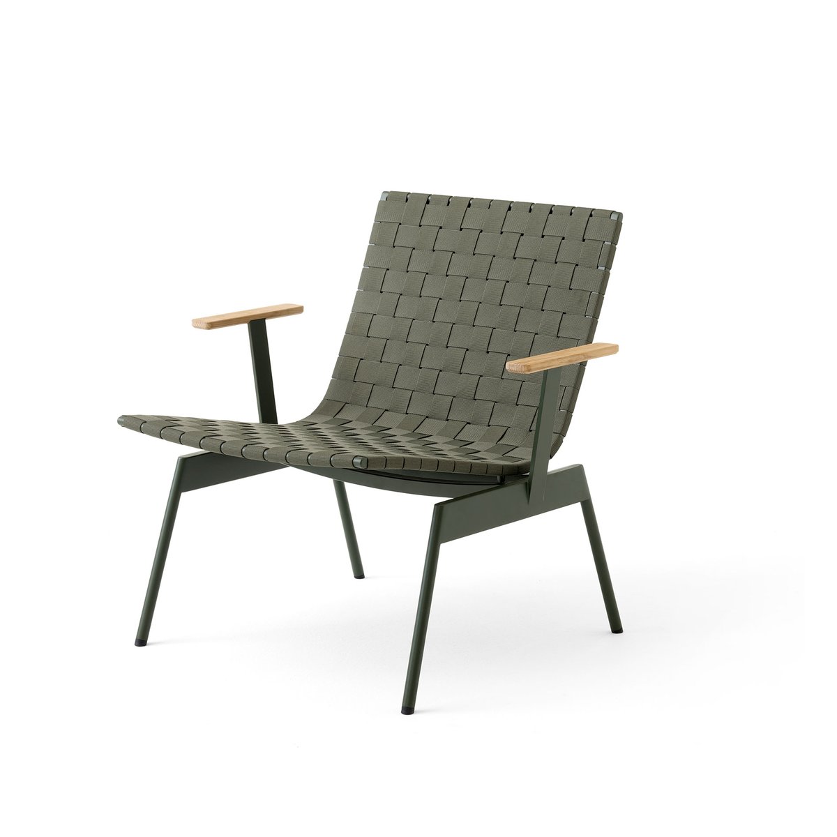 &Tradition Ville Outdoor AV45 loungestol med armstöd Bronze green