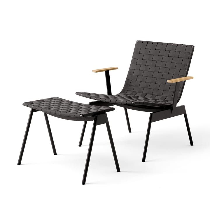 Ville Outdoor AV45 loungestol med armstöd, Warm black &Tradition