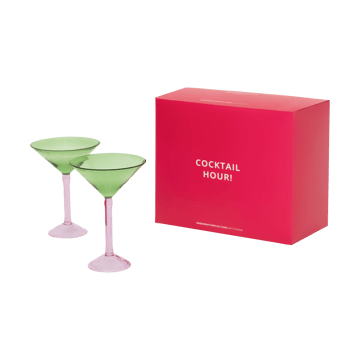 Urban Nature Culture gift set martini glasses 2-pack - Green - URBAN NATURE CULTURE