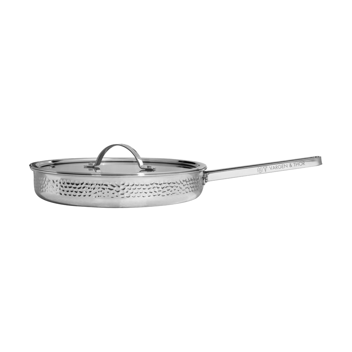 Vargen & Thor Modell M1 hammered sauce pan Ø28 cm Chrome with lid