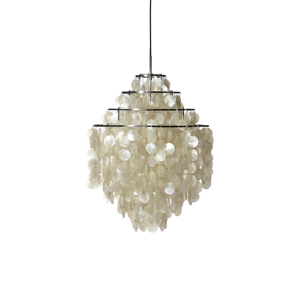 Verpan Fun 0 DM pendant lamp Mother of pearl, chrome