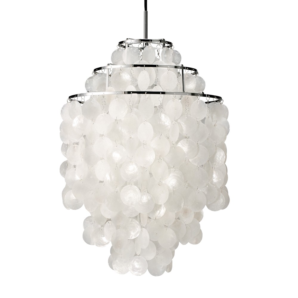 Verpan Fun 1 DM pendant lamp Mother of pearl, chrome