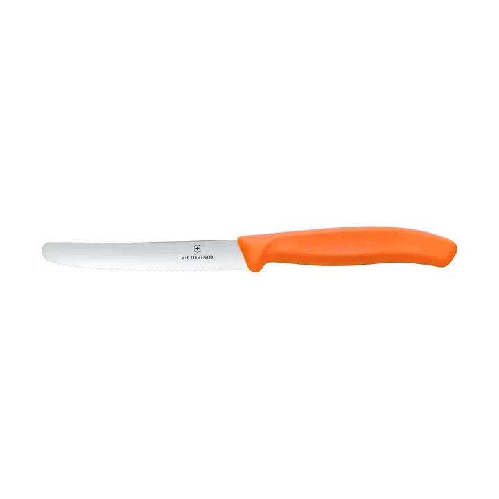 Swiss Classic serrated sausage/tomato knife 11 cm - Orange - Victorinox
