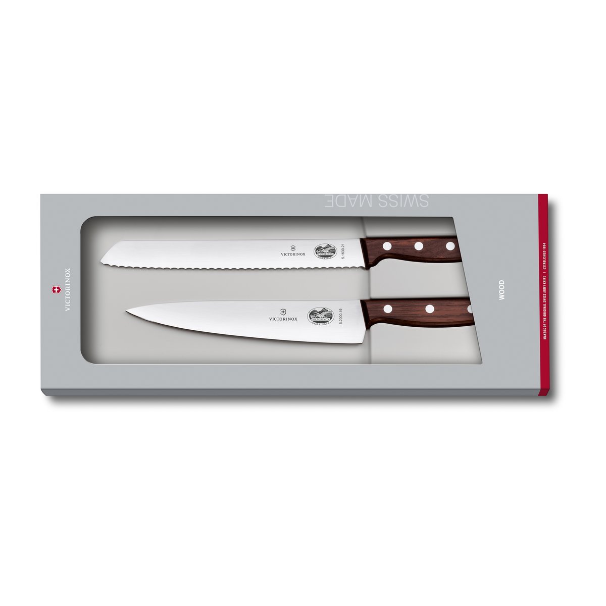 Victorinox Wood knife set bread knife & knife Stainless steel-maple