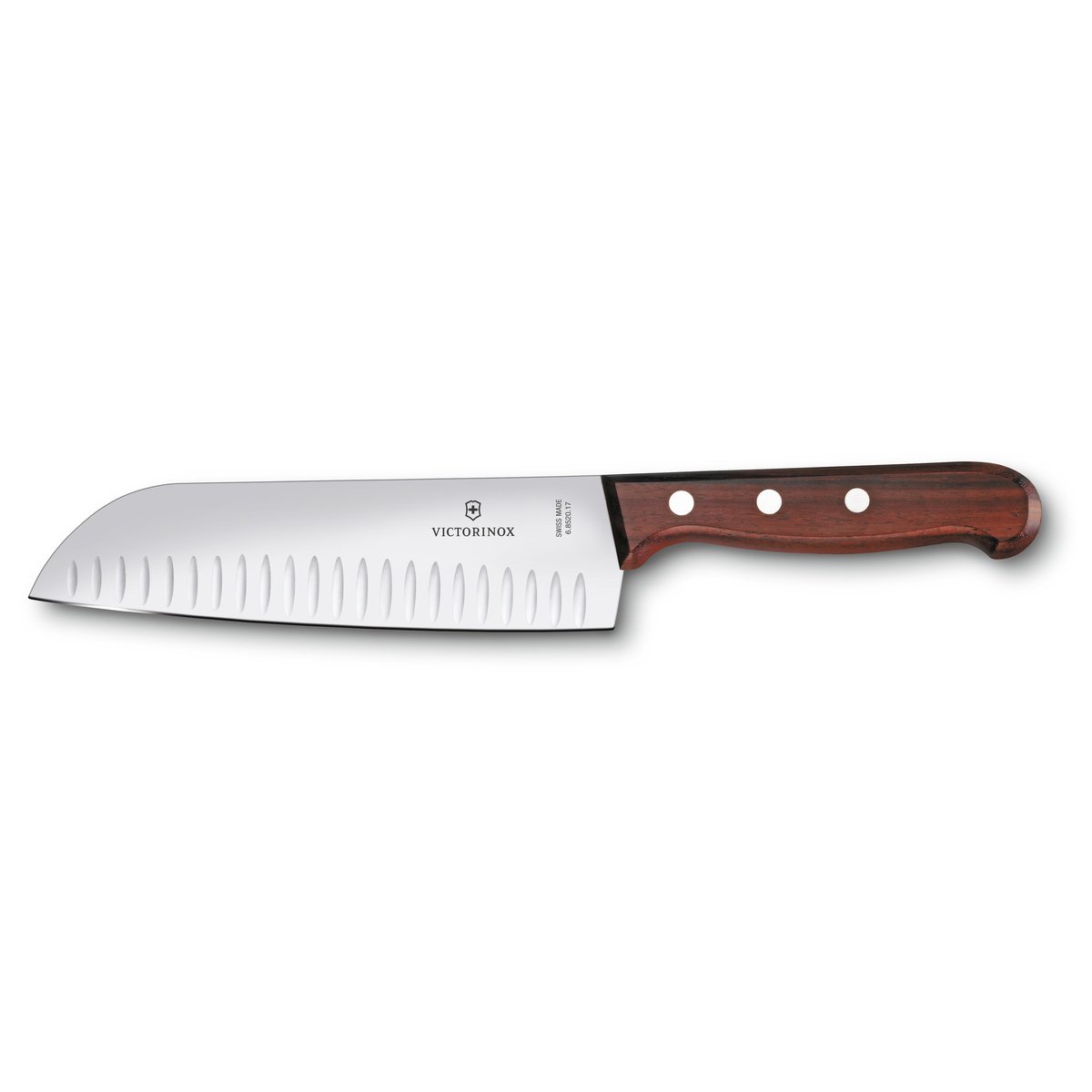 Victorinox Wood santoku knife fluted blade 17 cm Stainless steel-maple