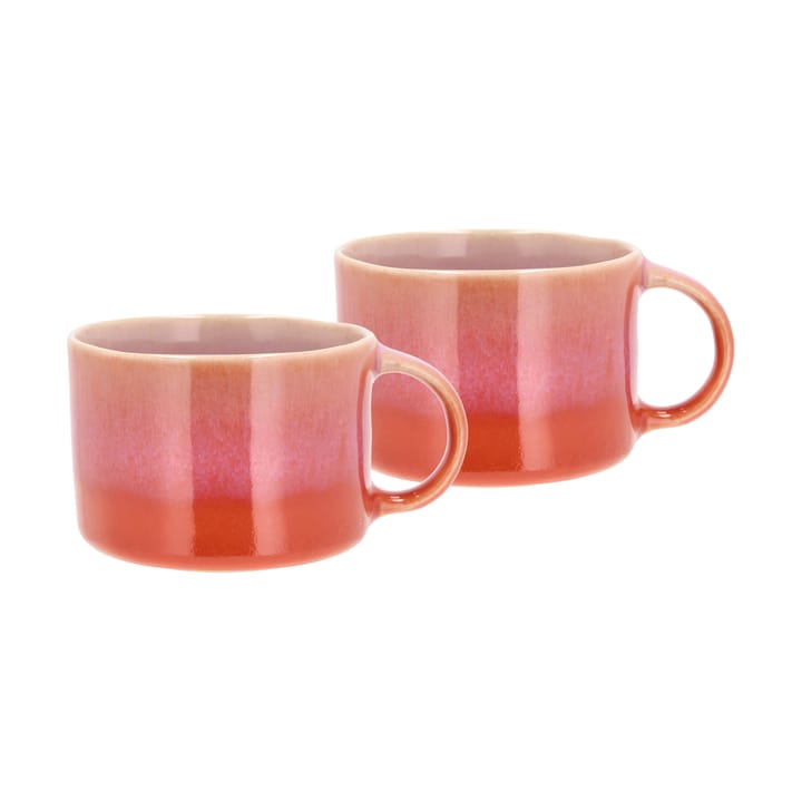 Styles mug with handle 16 cl 2-pack - Purple-orange - Villa Collection