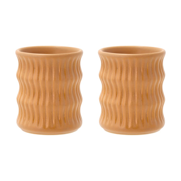 Styles mug with ribbed pattern 30 cl 2-pack - Amber - Villa Collection