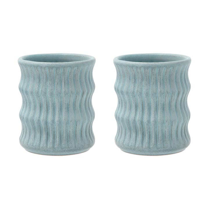 Styles mug with ribbed pattern 30 cl 2-pack - Blue - Villa Collection