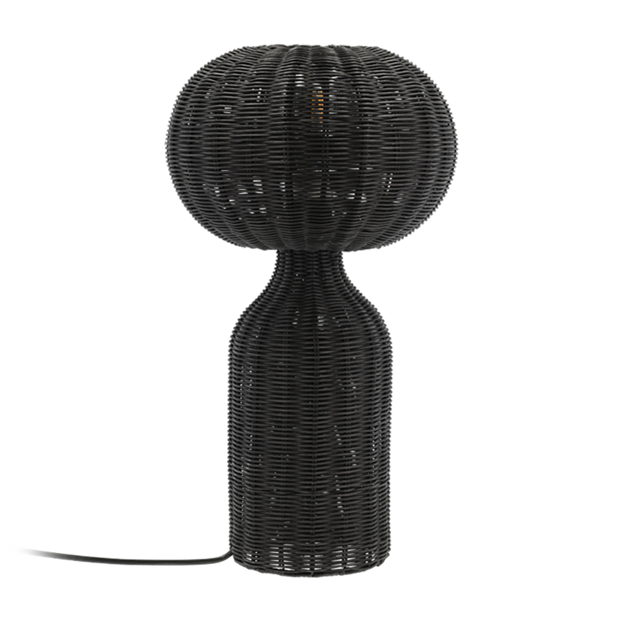 Villa Collection Werna table lamp rattan Ø30 cm Black