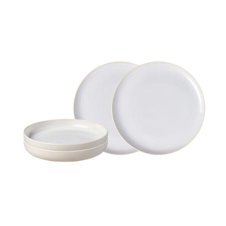 Crafted cotton dinner set 4 pieces, White Villeroy & Boch