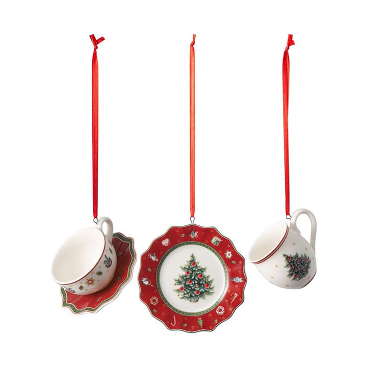 Toy's Delight Christmas tree bauble service set 3 pieces - White-red - Villeroy & Boch