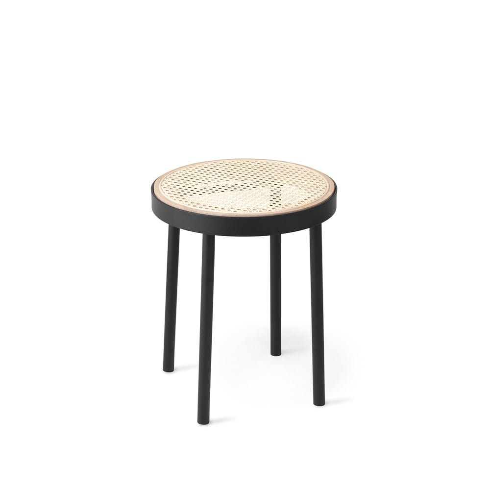 Warm Nordic Be My Guest stool Rattan, black steel legs