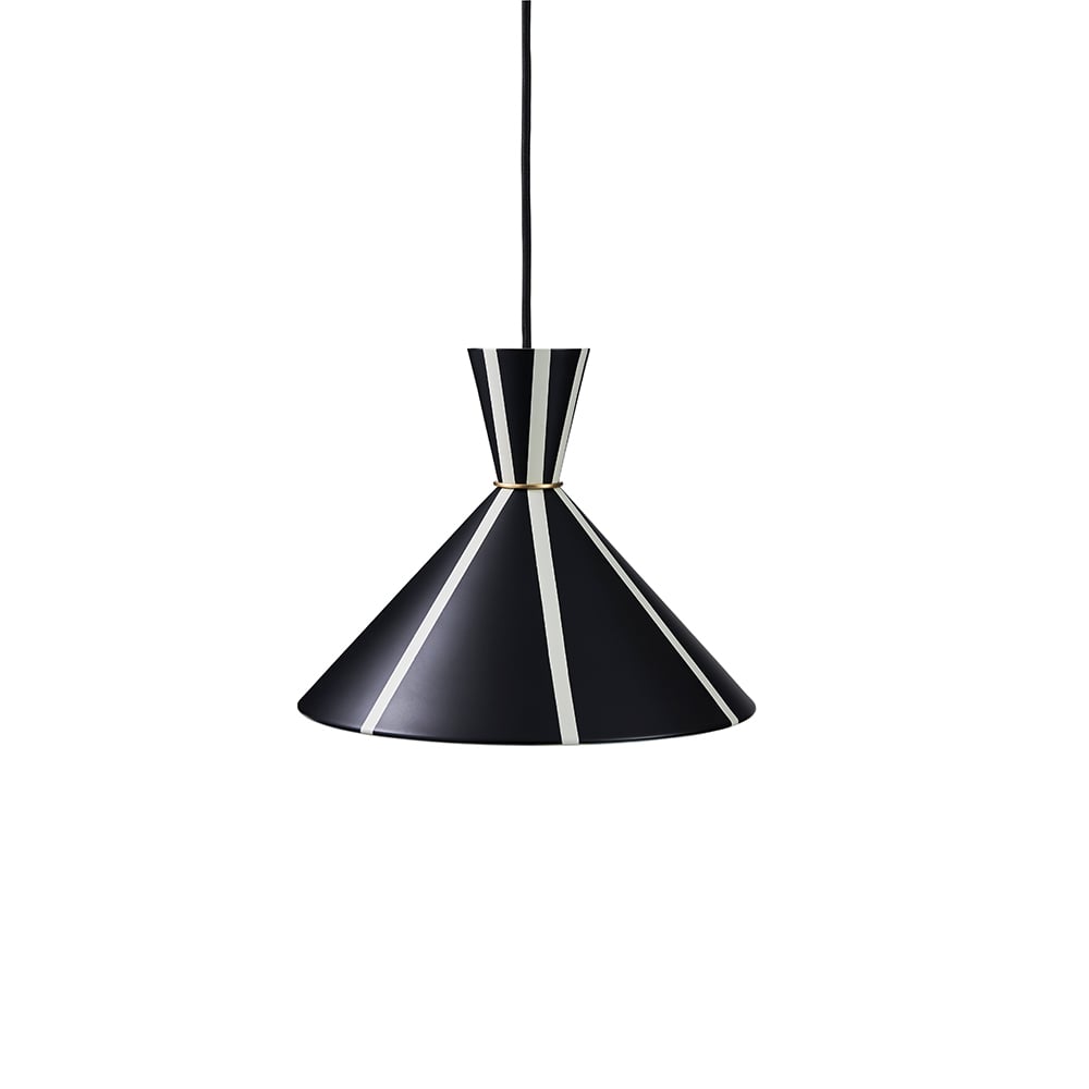 Warm Nordic Bloom pendant lamp Black noir/warm white, stripe