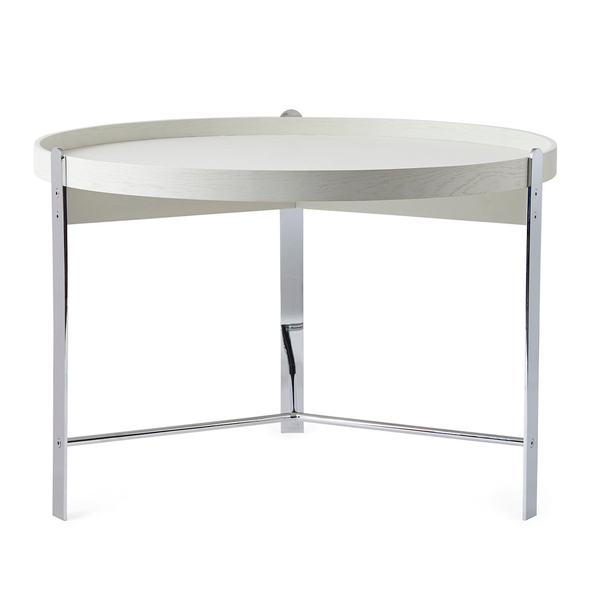 Warm Nordic Compose coffee table Ø70 cm with chrome base Warm white