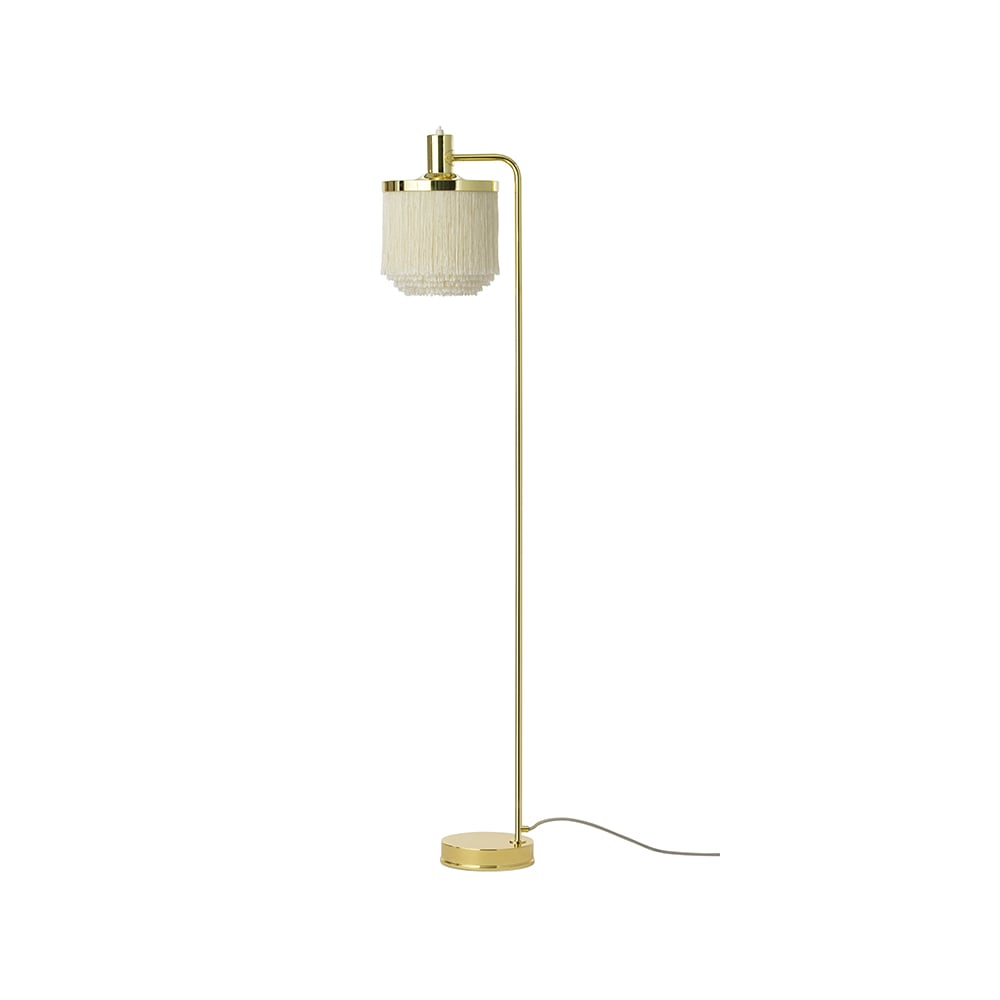 Warm Nordic Fringe floor lamp Cream white, brass plated steel