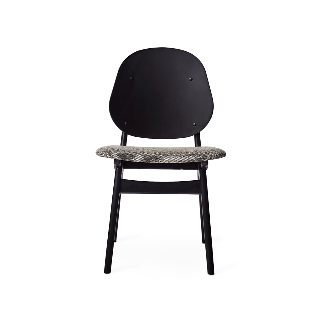 Warm Nordic Noble chair Fabric graphic sprinkles, black lacquered beech legs