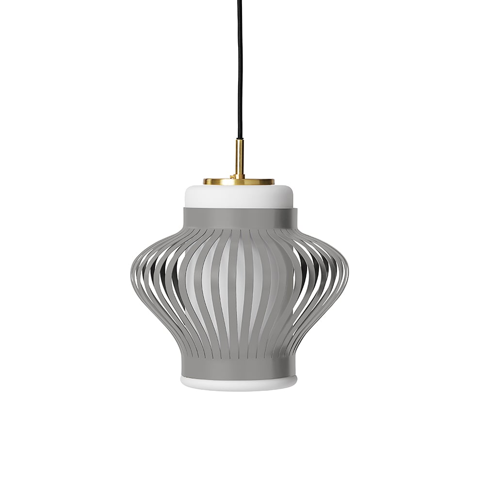 Warm Nordic Opal Lamella pendant lamp Sky grey, sandblasted opal