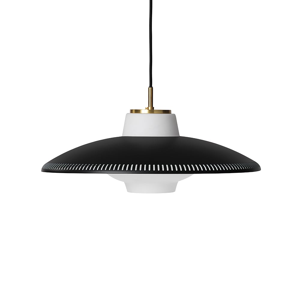 Warm Nordic Opal Shade pendant lamp Black noir, sandblasted opal