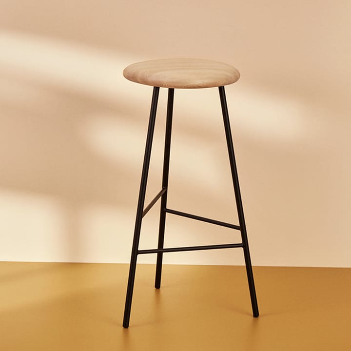 Pebble barstool, Ash oil, h.75, white legs Warm Nordic