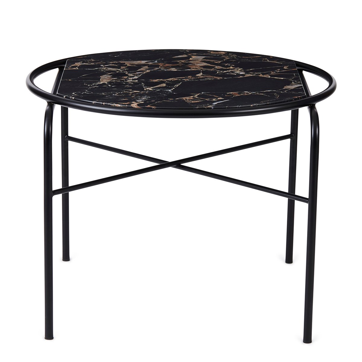 Warm Nordic Secant coffee table marble Ø60 cm Black-gold