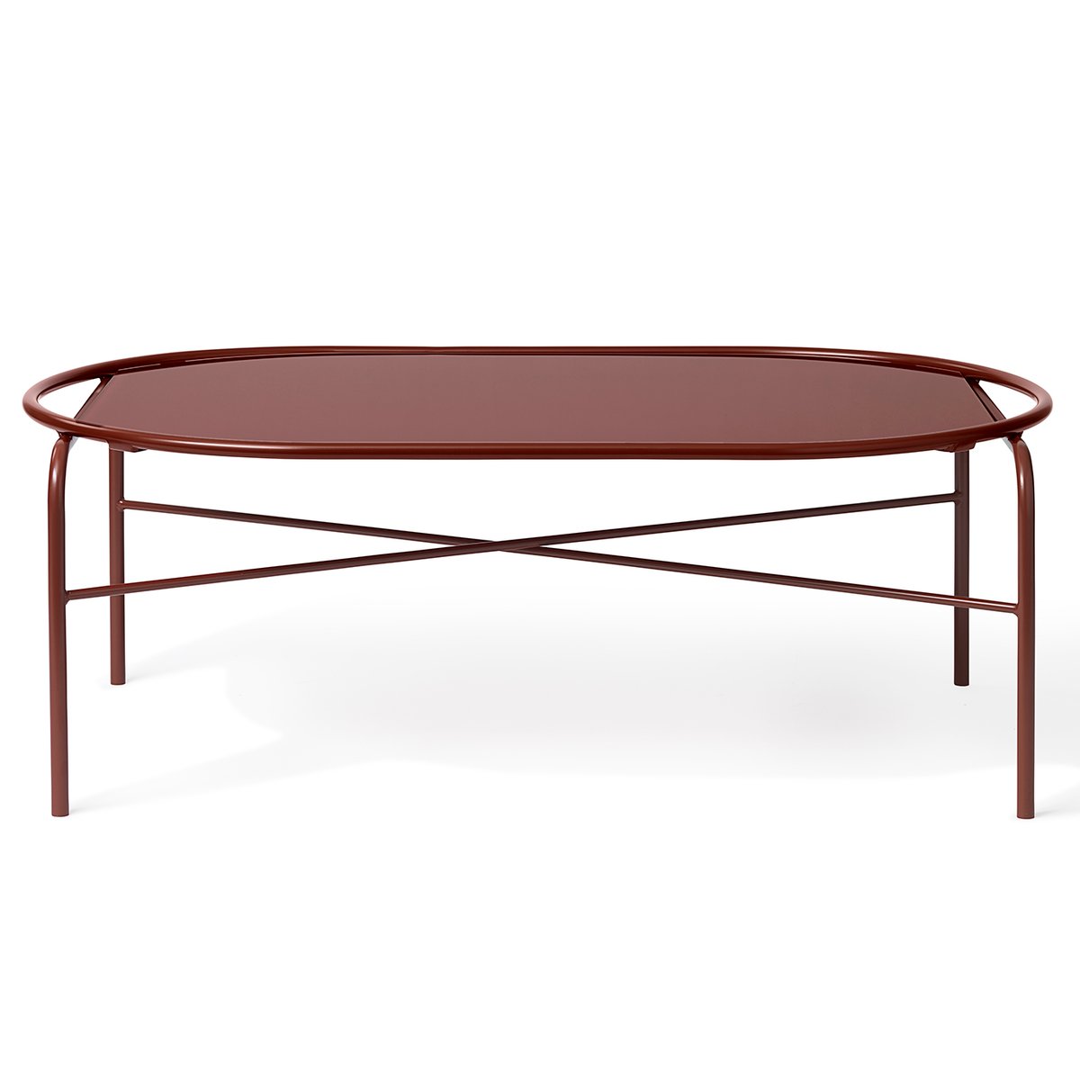 Warm Nordic Secant oval coffee table Redish