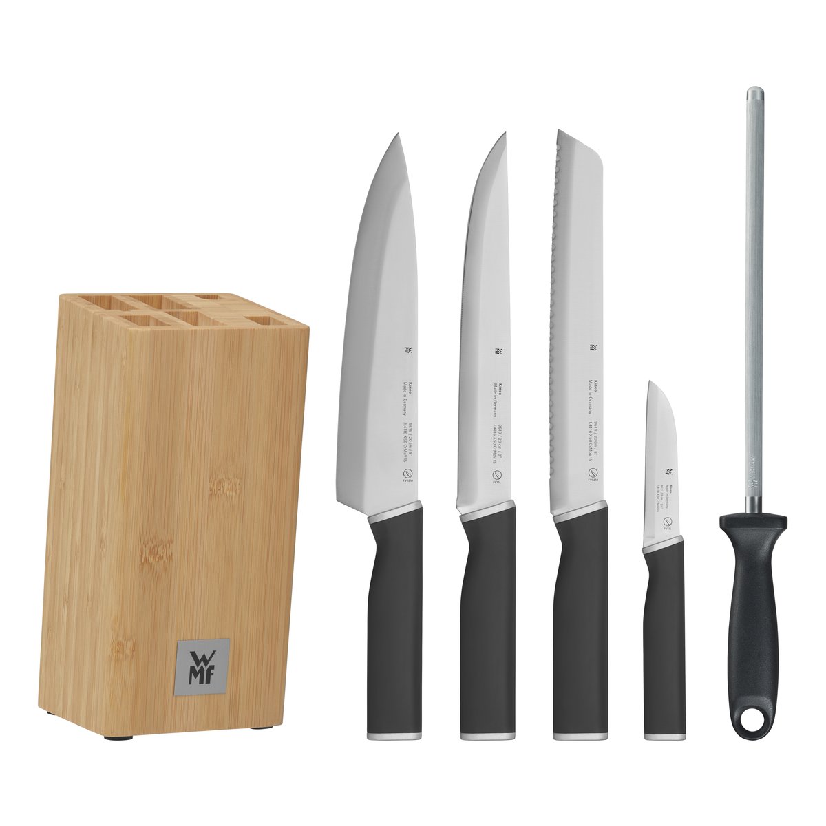 WMF Kineo knife block with cromargan 4 knives Stainless steel