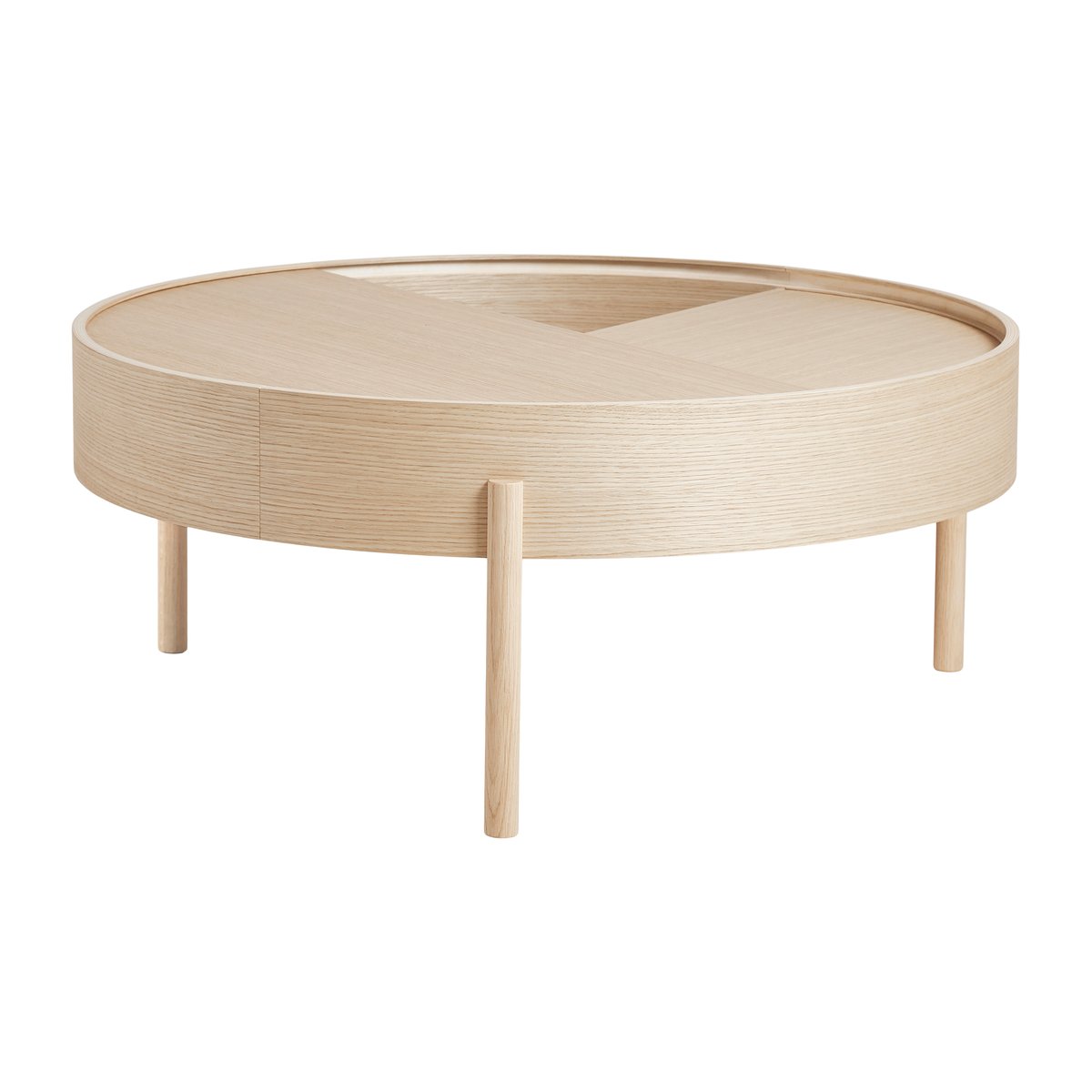 Woud Arc coffee table 89 cm White pigmented ash