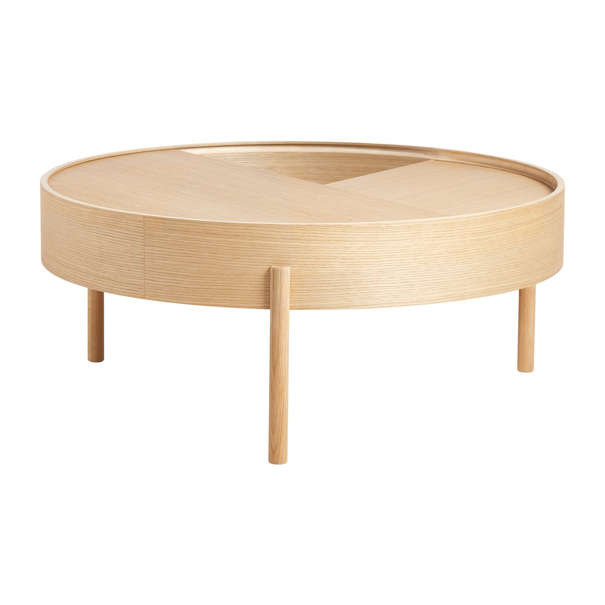 Woud Arc coffee table 89 cm White pigmented oak