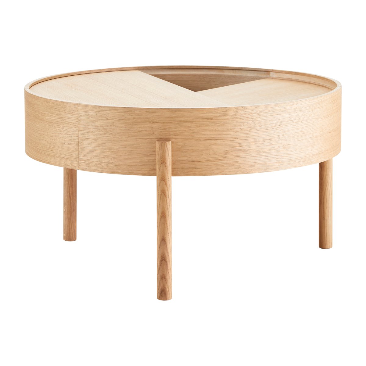 Woud Arc coffee tableØ66 cm White pigmented oak