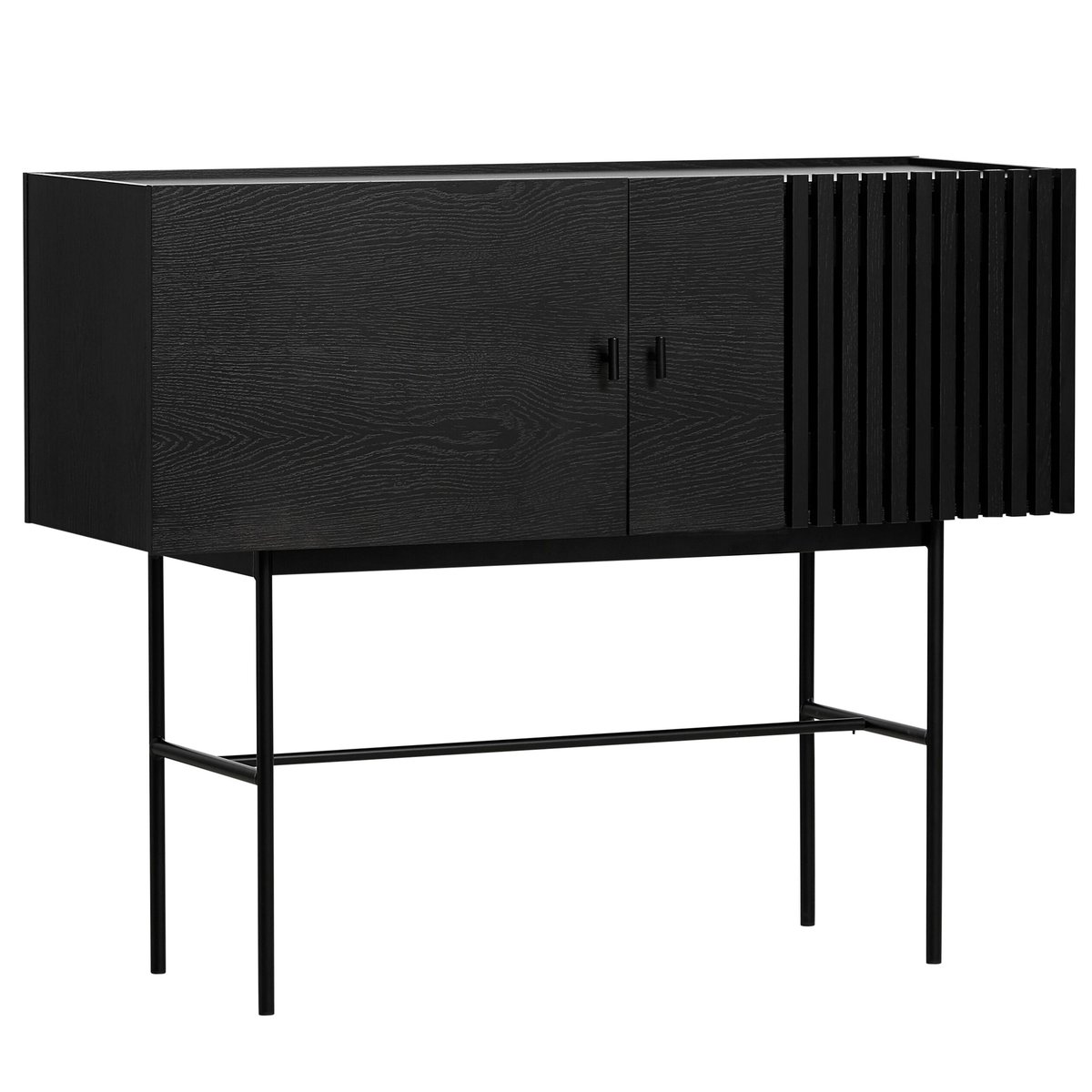 Woud Array side table, 120 cm Black-painted oak