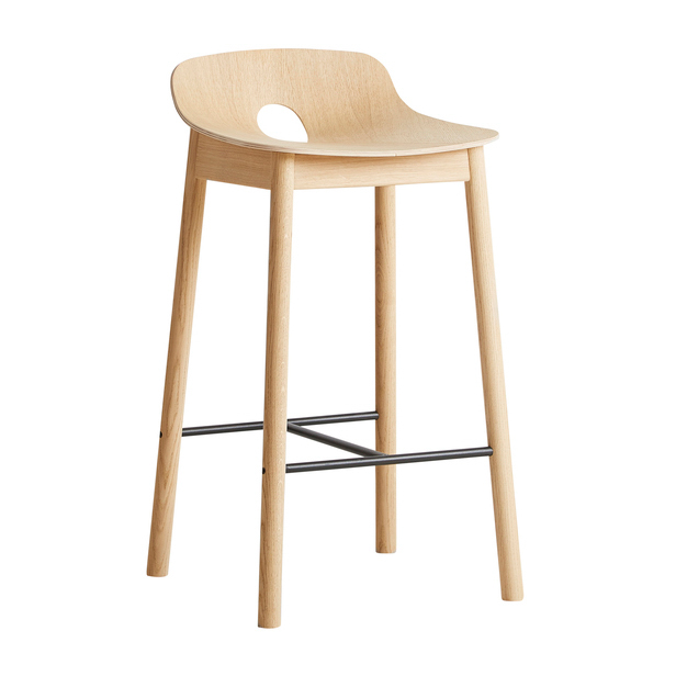 Woud Mono barstool 65 cm White pigmented oak