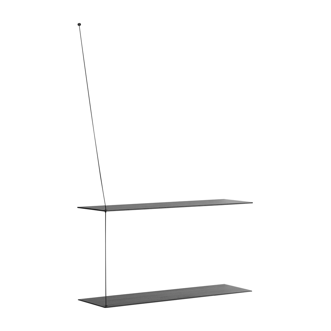 Woud Stedge wall shelf 80 cm Black-painted box