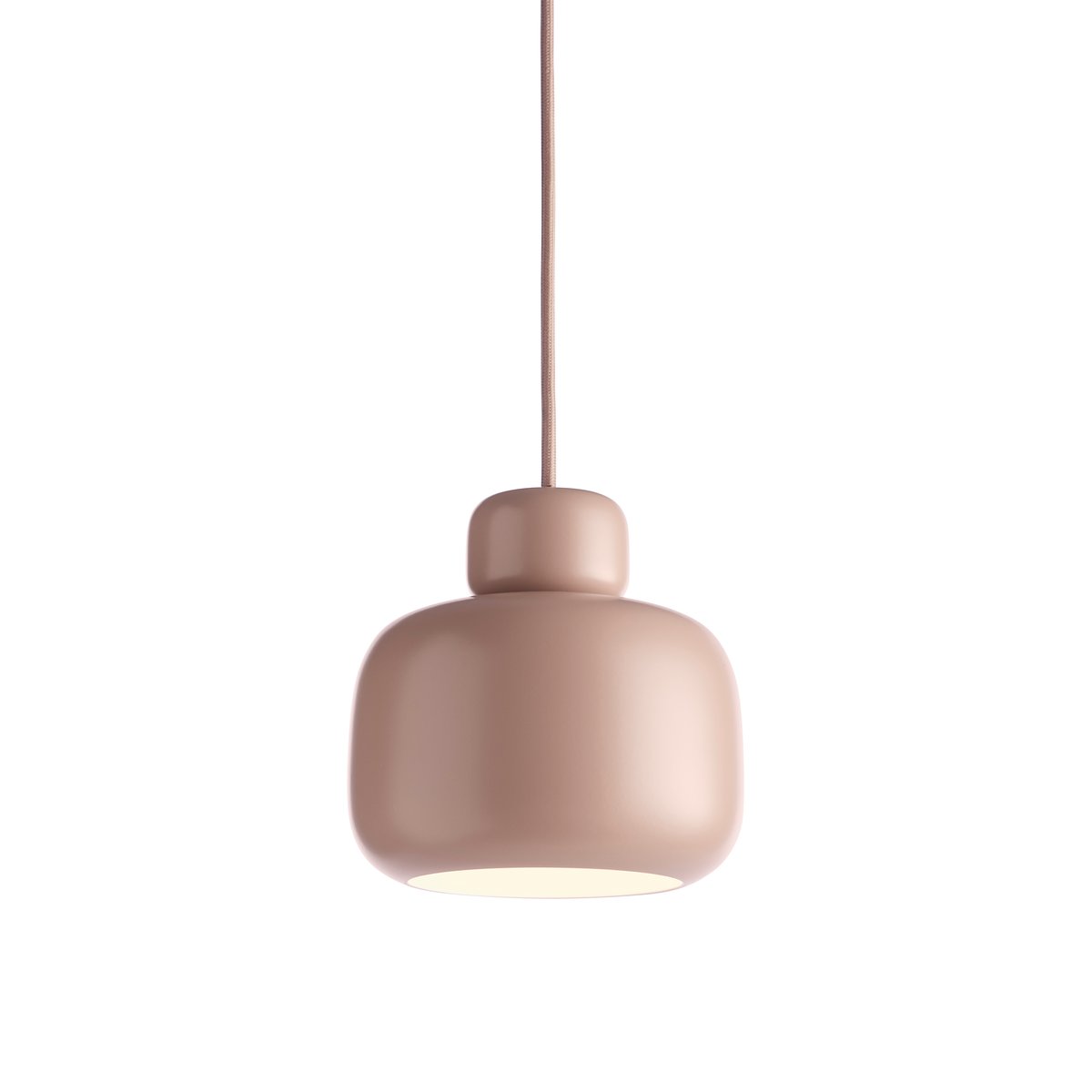 Woud Stone ceiling lamp small Dusty rose